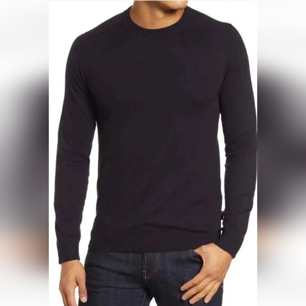 Ted Baker 7 London Sandkas Slim Fit Crewneck Sweater Navy Blue Men Sz 2X 3X New